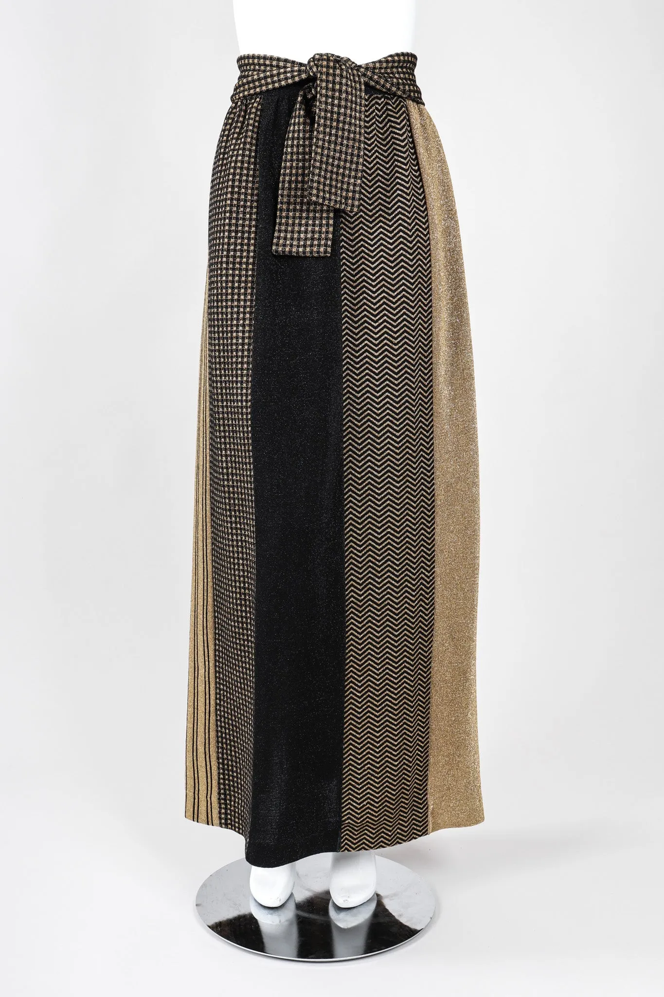 Metallic Lamé Knit Maxi Skirt