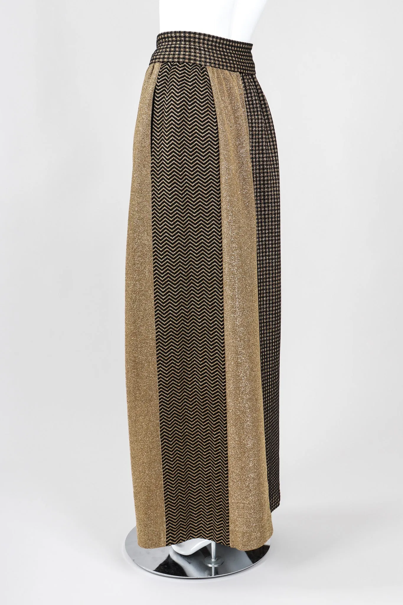 Metallic Lamé Knit Maxi Skirt