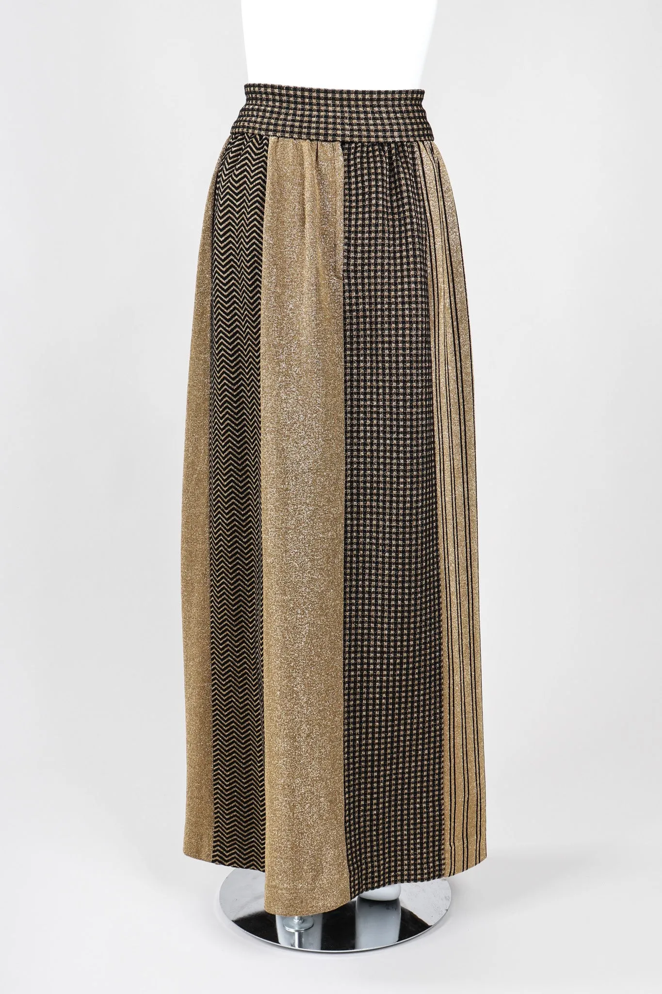 Metallic Lamé Knit Maxi Skirt