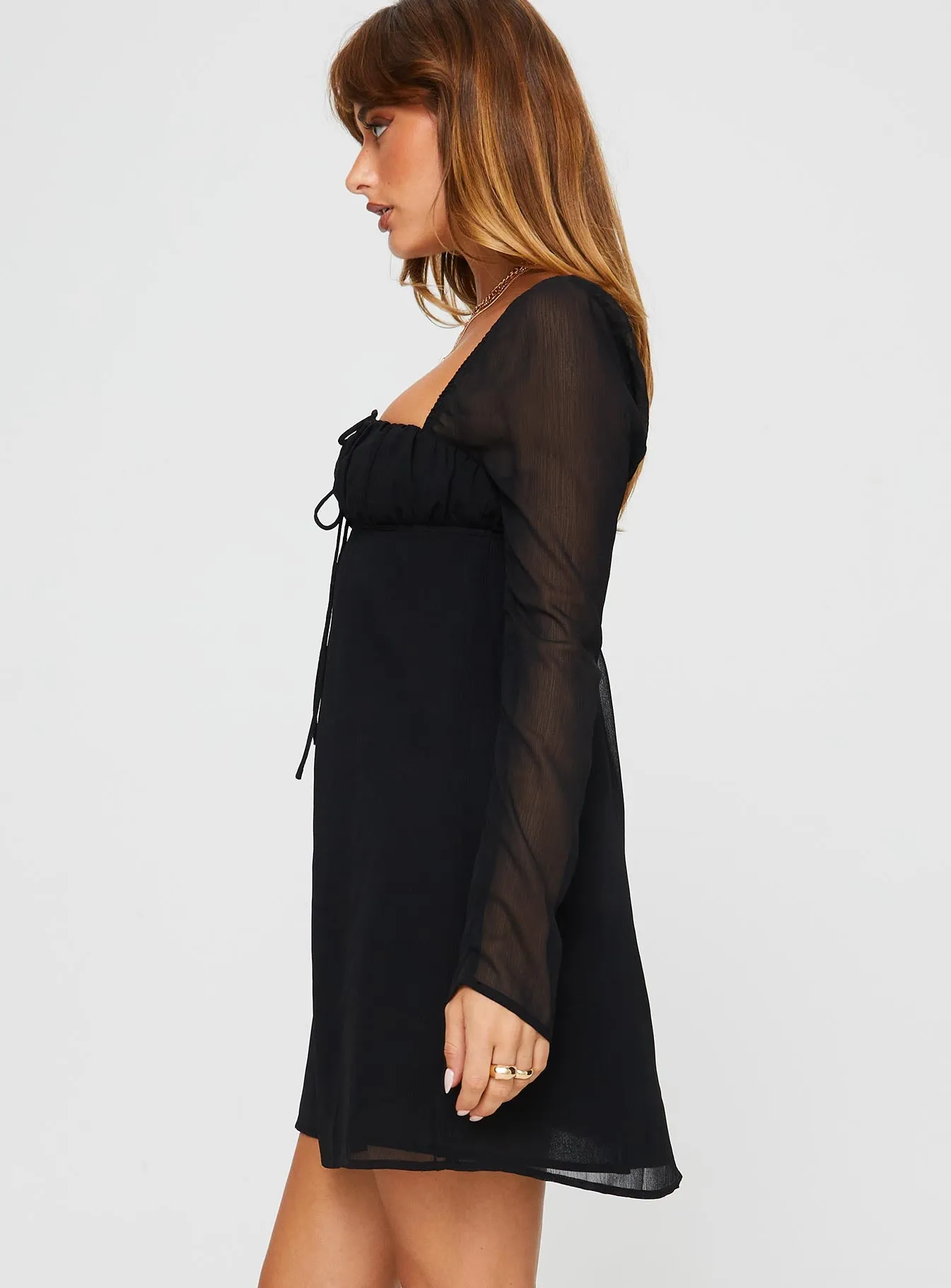 Mooney Long Sleeve Mini Dress Black