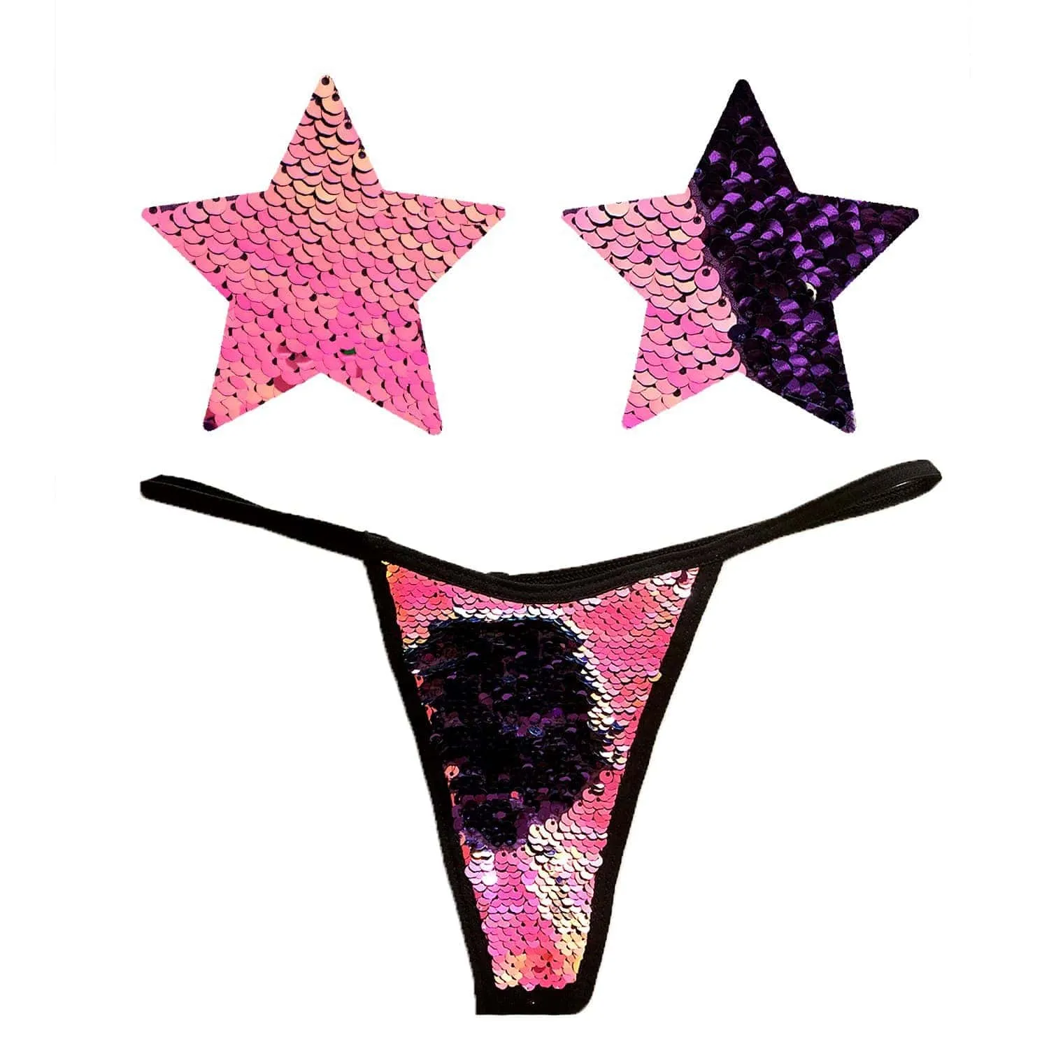 My Lil Pony Pink & Purple Iridescent Flip Sequin Pastie and Pantie Lingerie Set