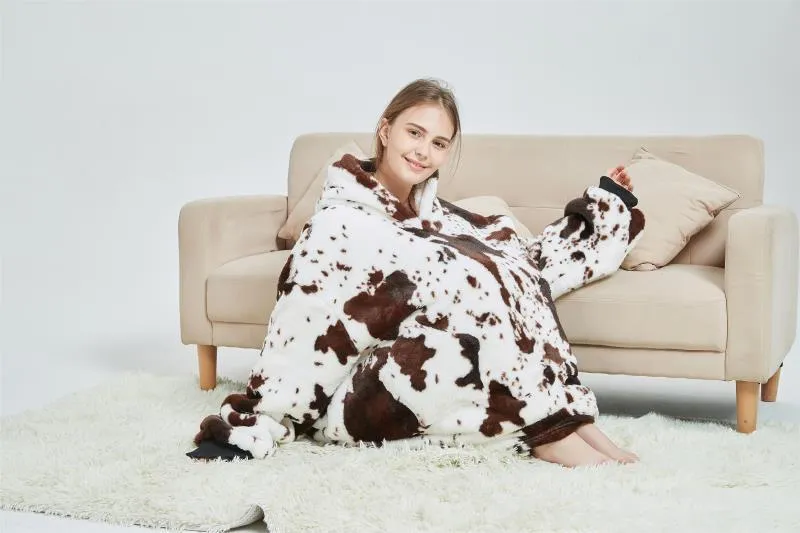 My Snuggy - Baby Seamless Cow Print Oversized Blanket Hoodie