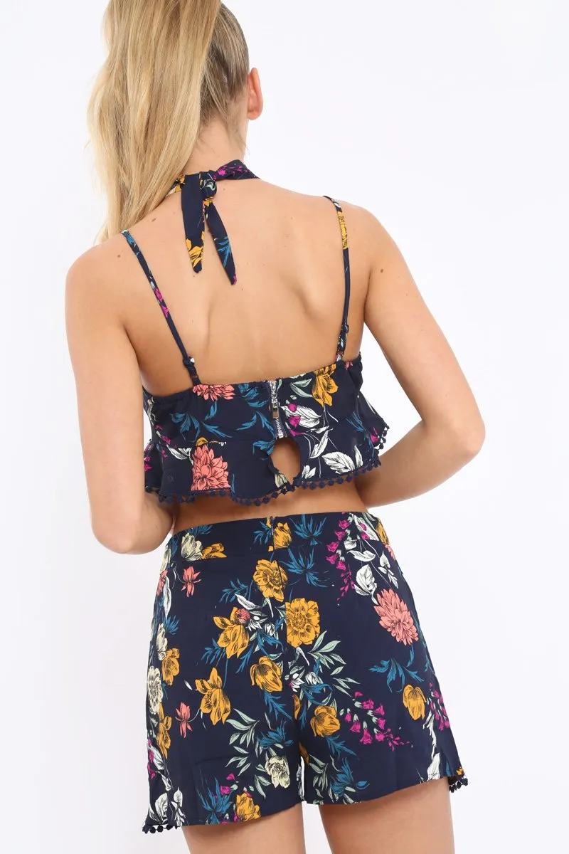 Navy Floral Co-ord Set - Emma