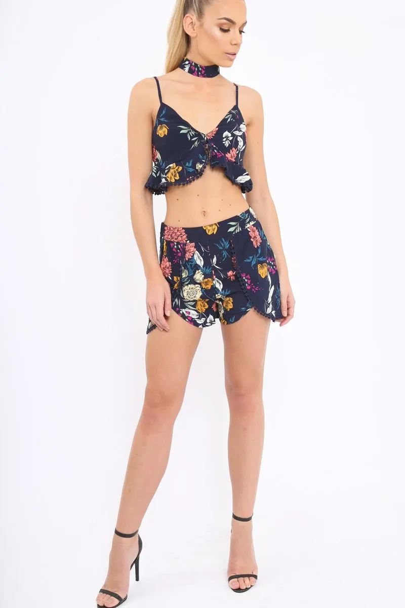 Navy Floral Co-ord Set - Emma