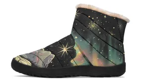 Northern Lights Comfy Winter Boots - Warm Vegan Boots with Side Zipper and Anti-Slip Soles