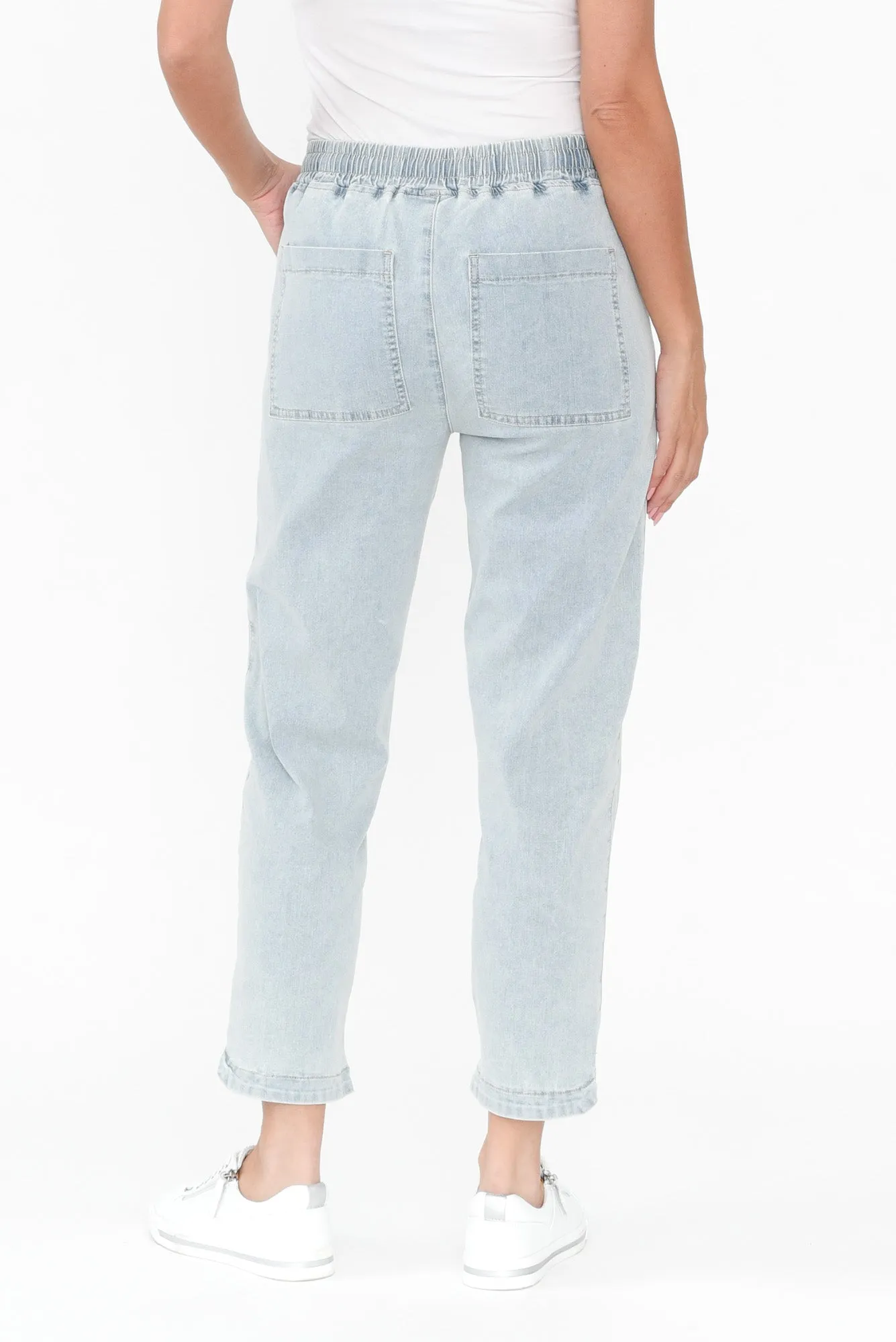 Orbe Light Blue Denim Drawstring Jeans