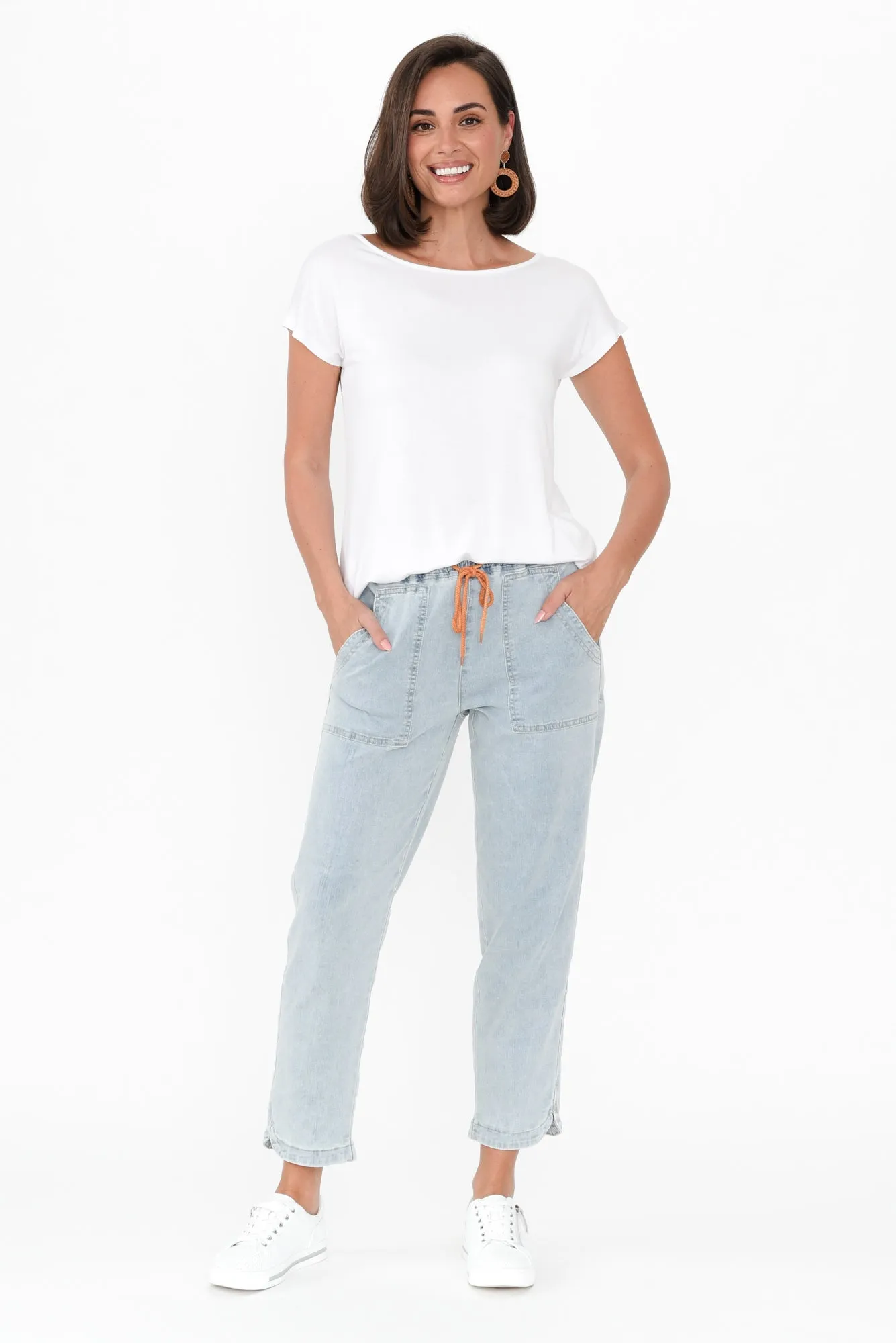 Orbe Light Blue Denim Drawstring Jeans