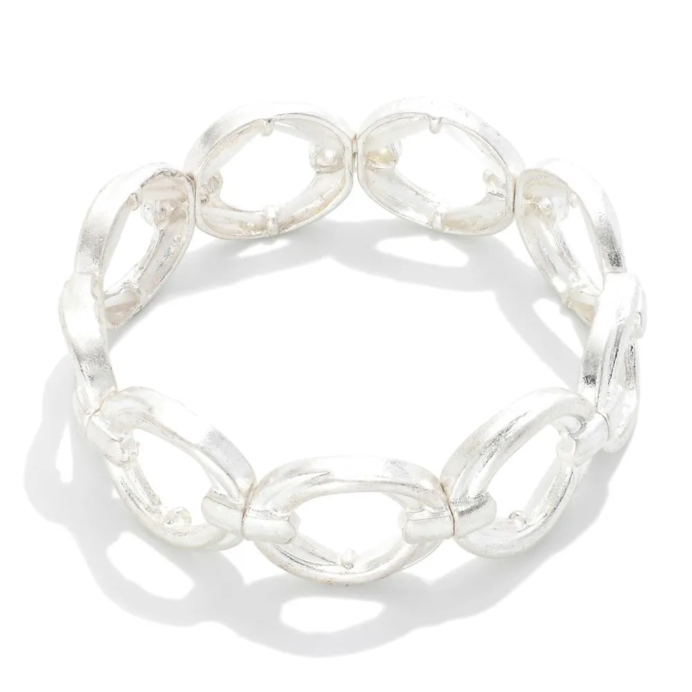 Pomina Metal Silver Tone Hollow Circle Bracelet