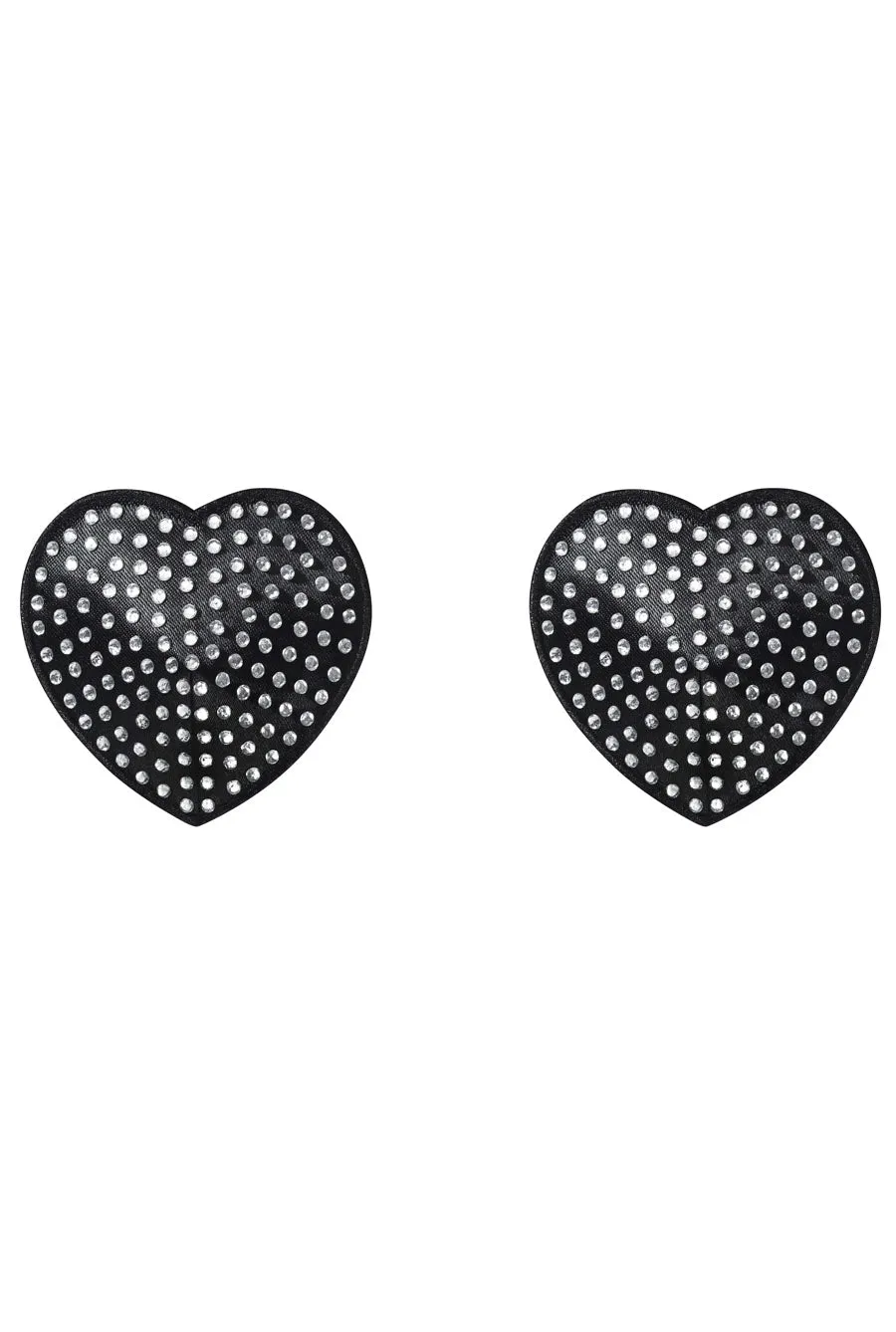 Rhinestone Black Heart Nipple Covers