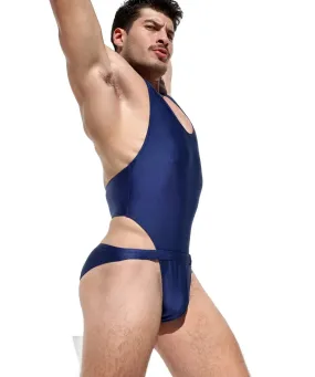 RUFSKIN Swimwear BASILE Swim-Brief Bodysuit Singlet Chrome Buckle Rich Navy B8