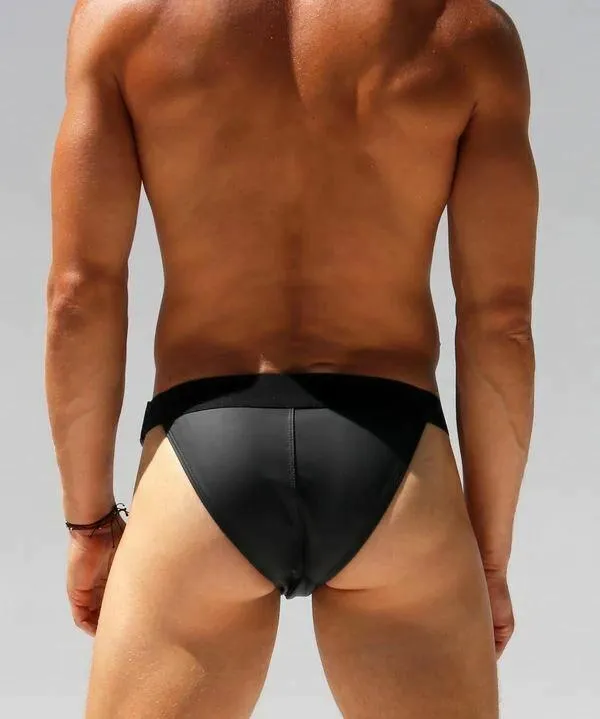 RUFSKIN Swimwear Kellen rubberized Euro-Cut Swim-Brief Matte Black 57