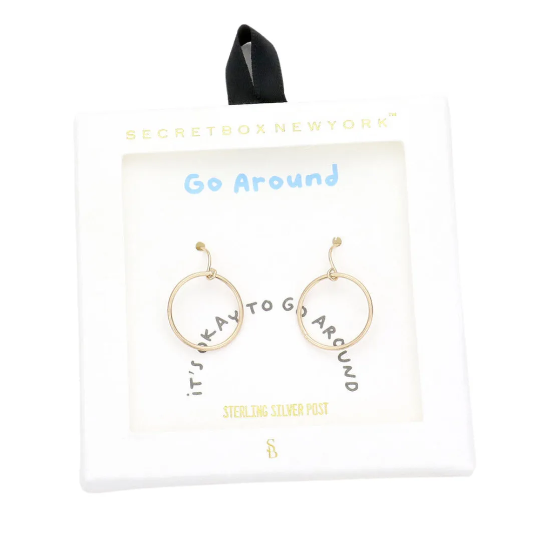 Secret Box Metal Open Circle Dangle Earrings