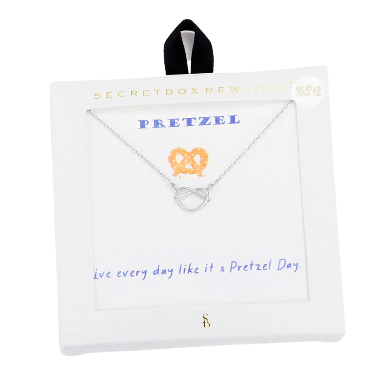 Secret Box Metal Pretzel Pendant Necklace