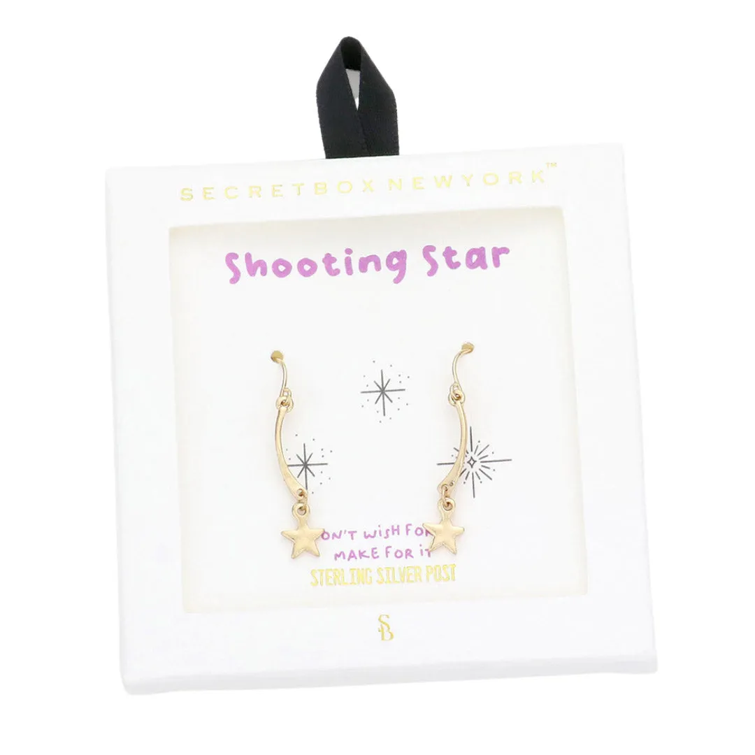 Secret Box Metal Shooting Star Dangle Earrings