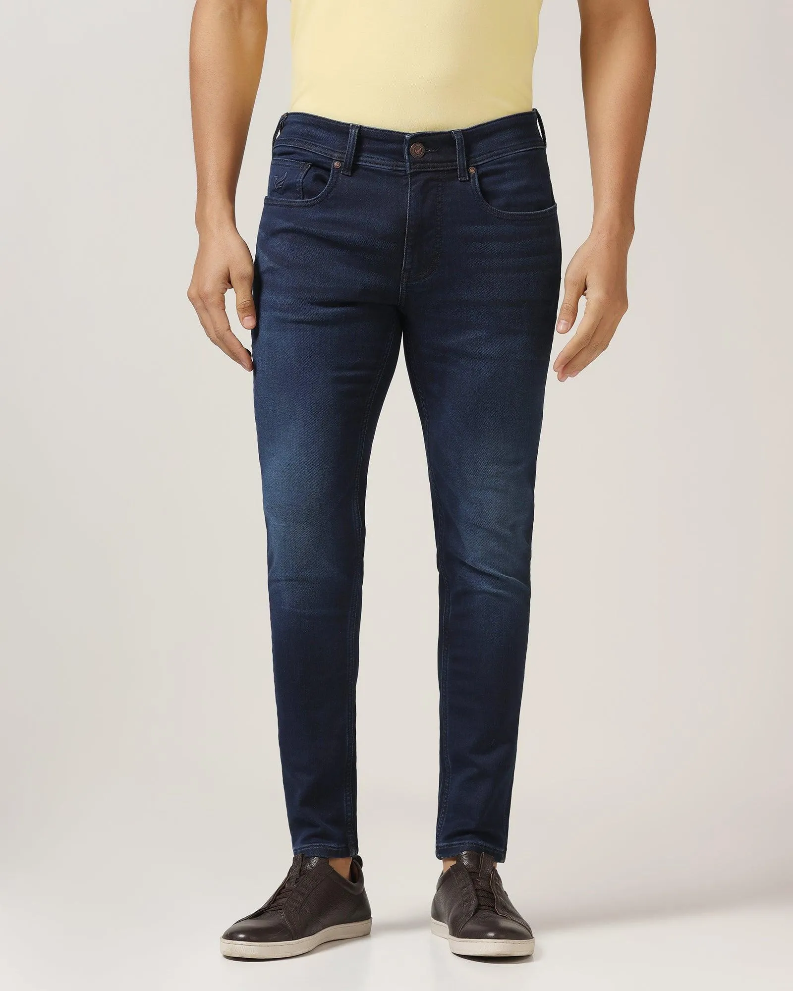 Skinny Cropped Fiji Fit Indigo Blue Textured Jeans - Stefan