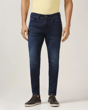 Skinny Cropped Fiji Fit Indigo Blue Textured Jeans - Stefan