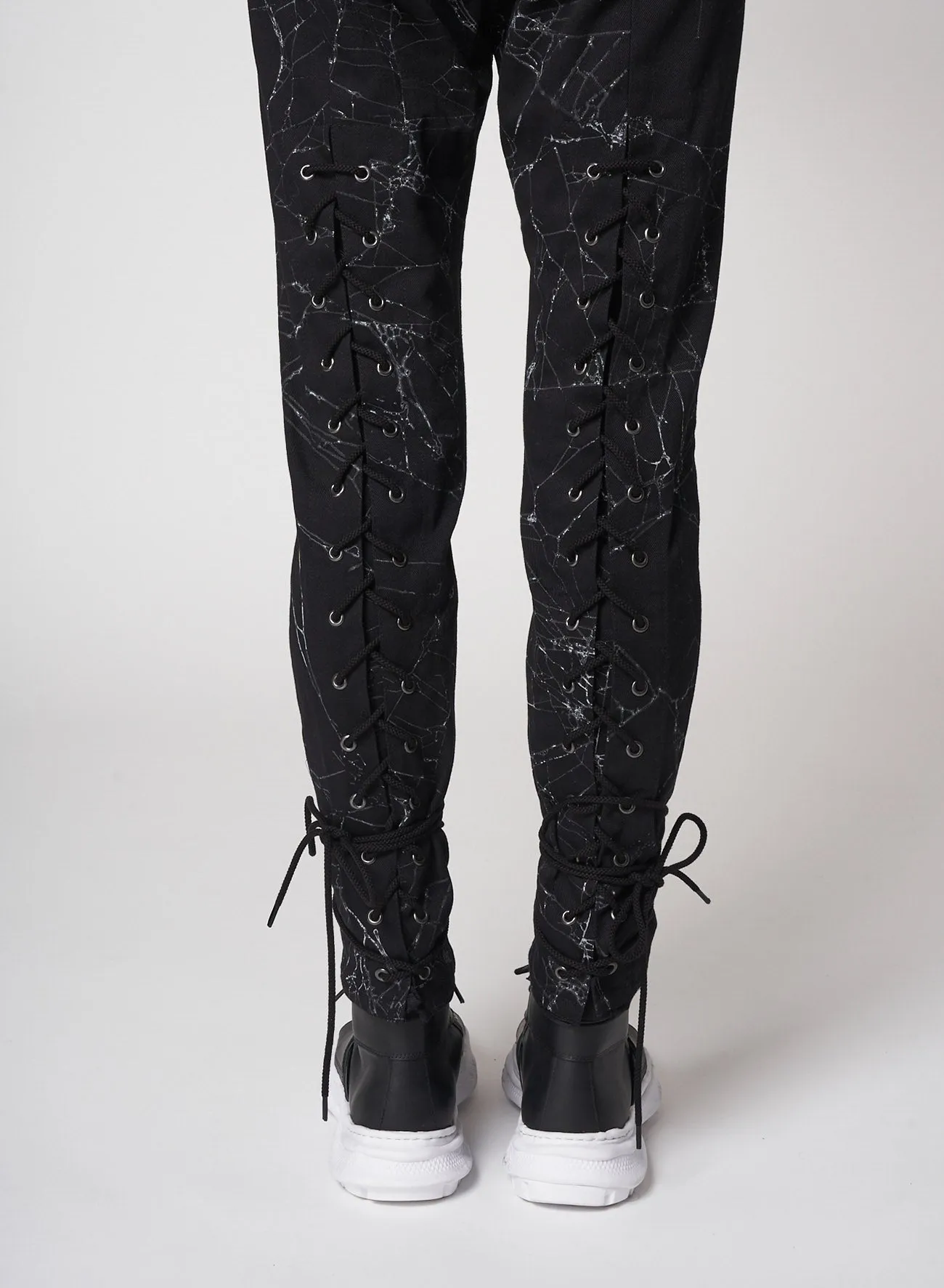 Spider Drill Back Lace Up Pants