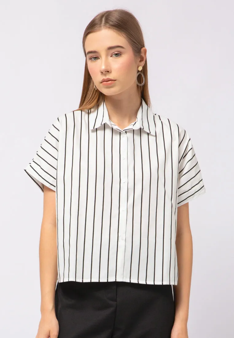 Striped Crop Blouse