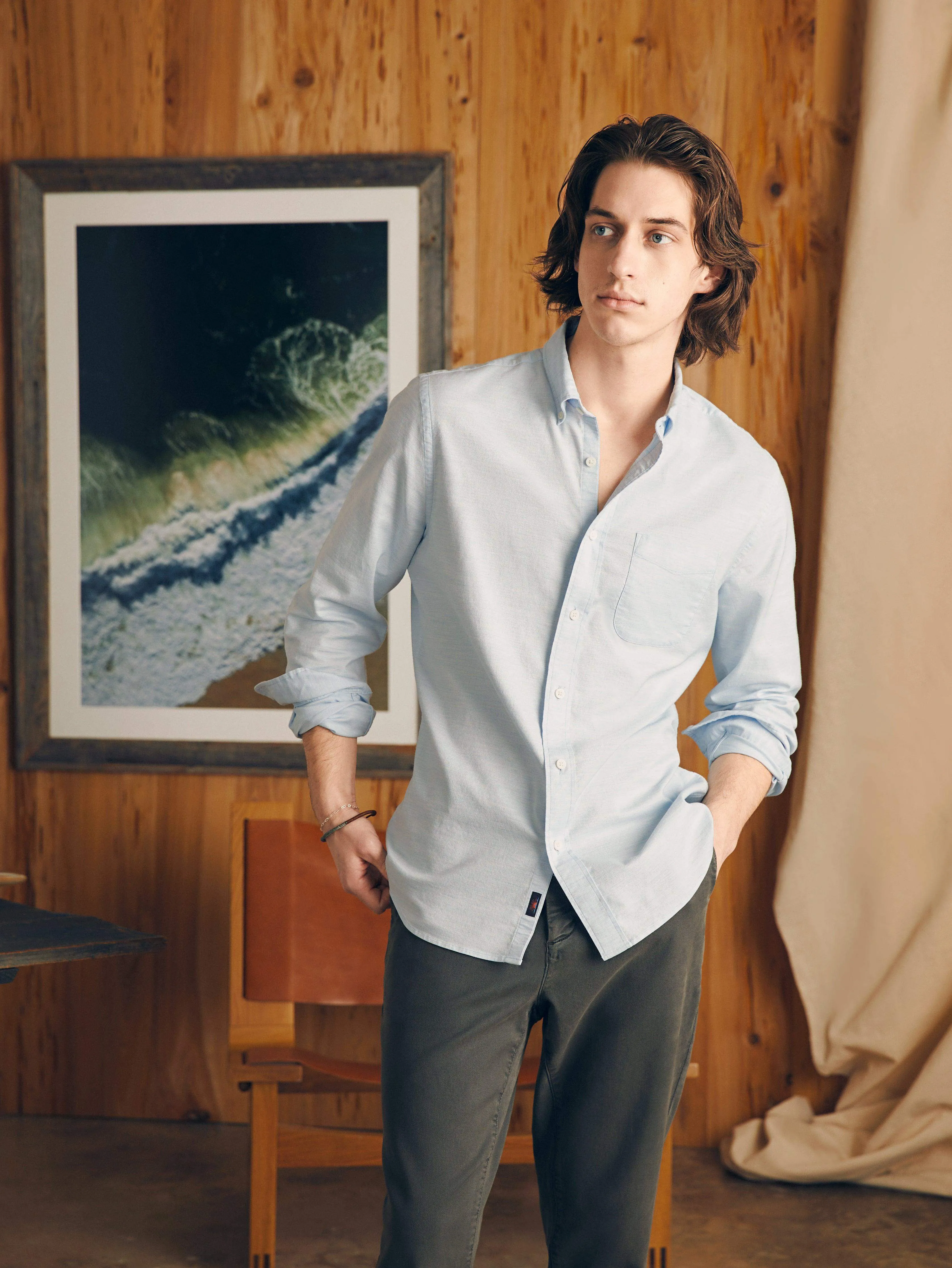 Supima Oxford Shirt (Tall) - Blue Heather