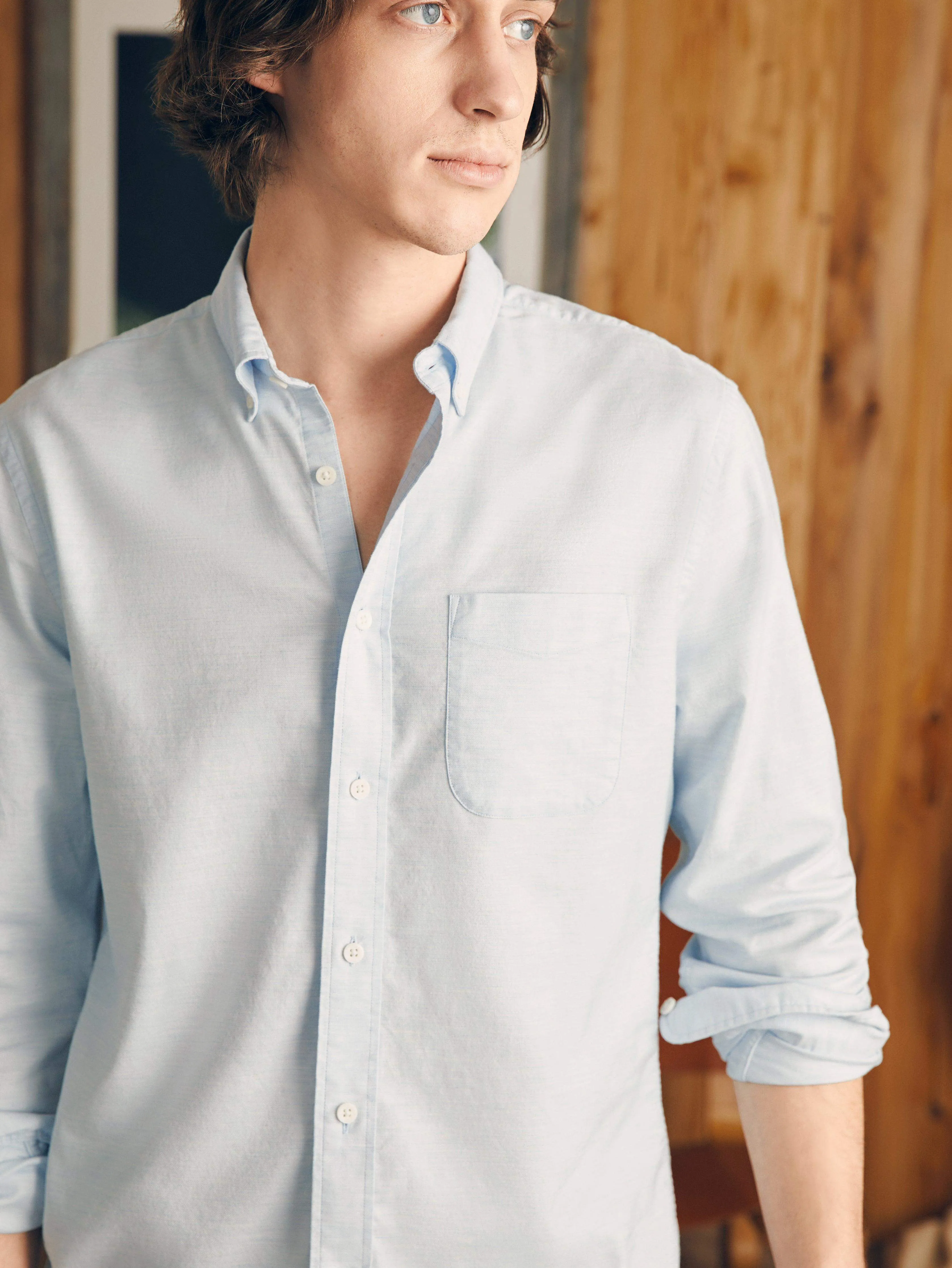 Supima Oxford Shirt (Tall) - Blue Heather