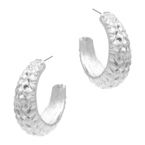 Textured Metal Hoop Earrings