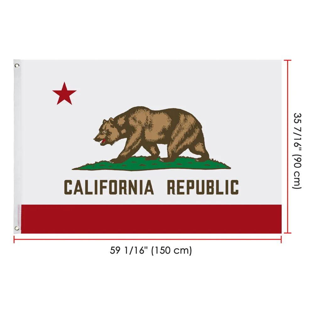 TheLAShop California Republic Flag Double Sided with Grommets 3x5 ft