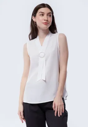 Tie Bow Sleeveless Blouse