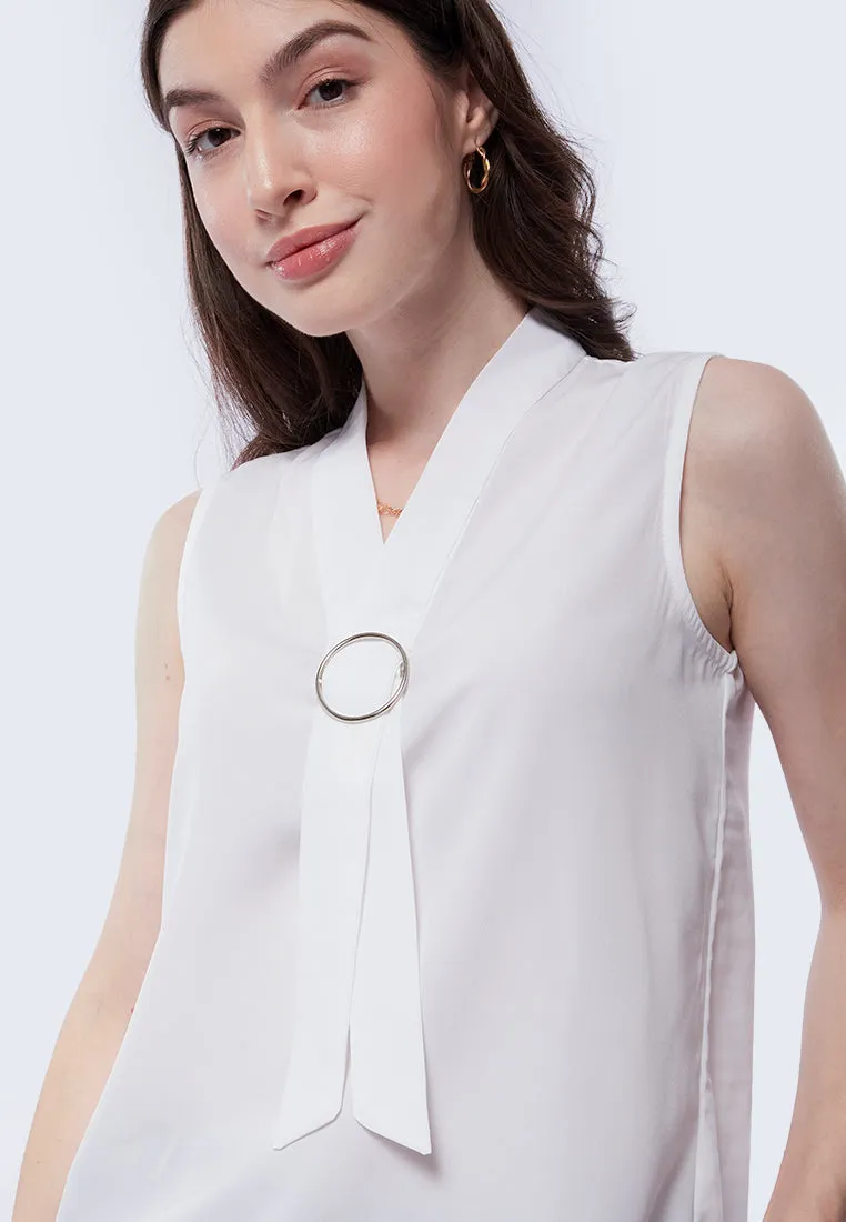 Tie Bow Sleeveless Blouse