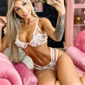 Ultra Sexy Strappy White Lingerie Set