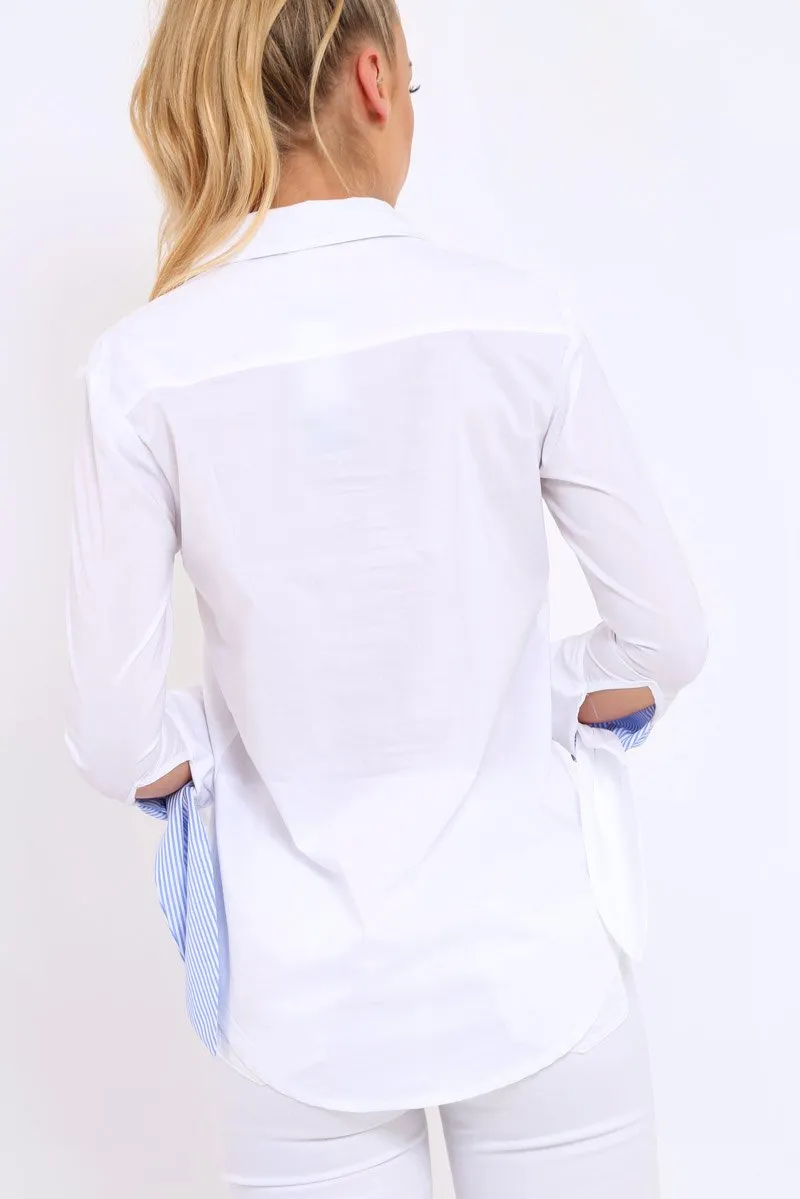 White Embroidered Bell Sleeve Shirt - Tamra