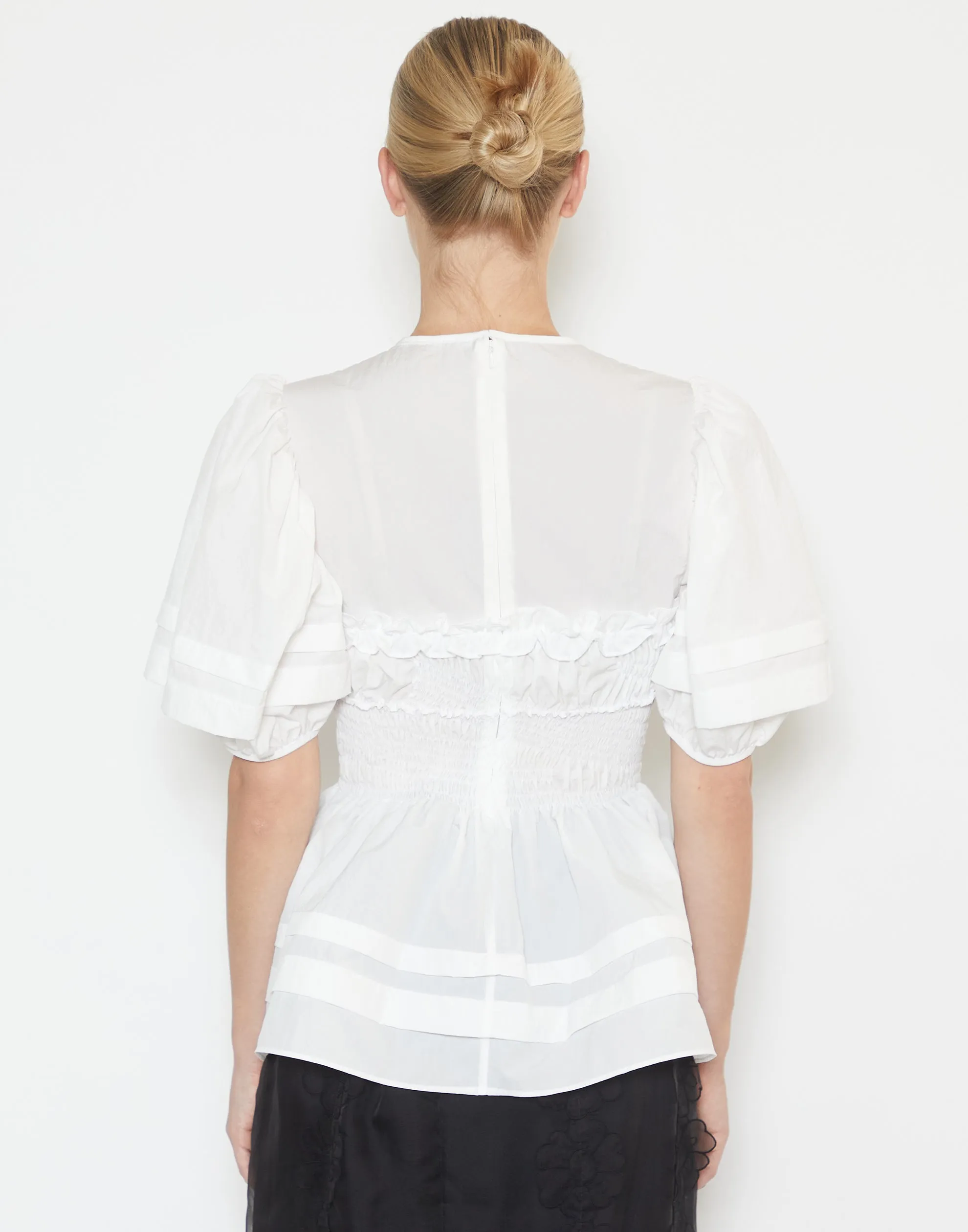 White Recycled Taffeta Onessa Top