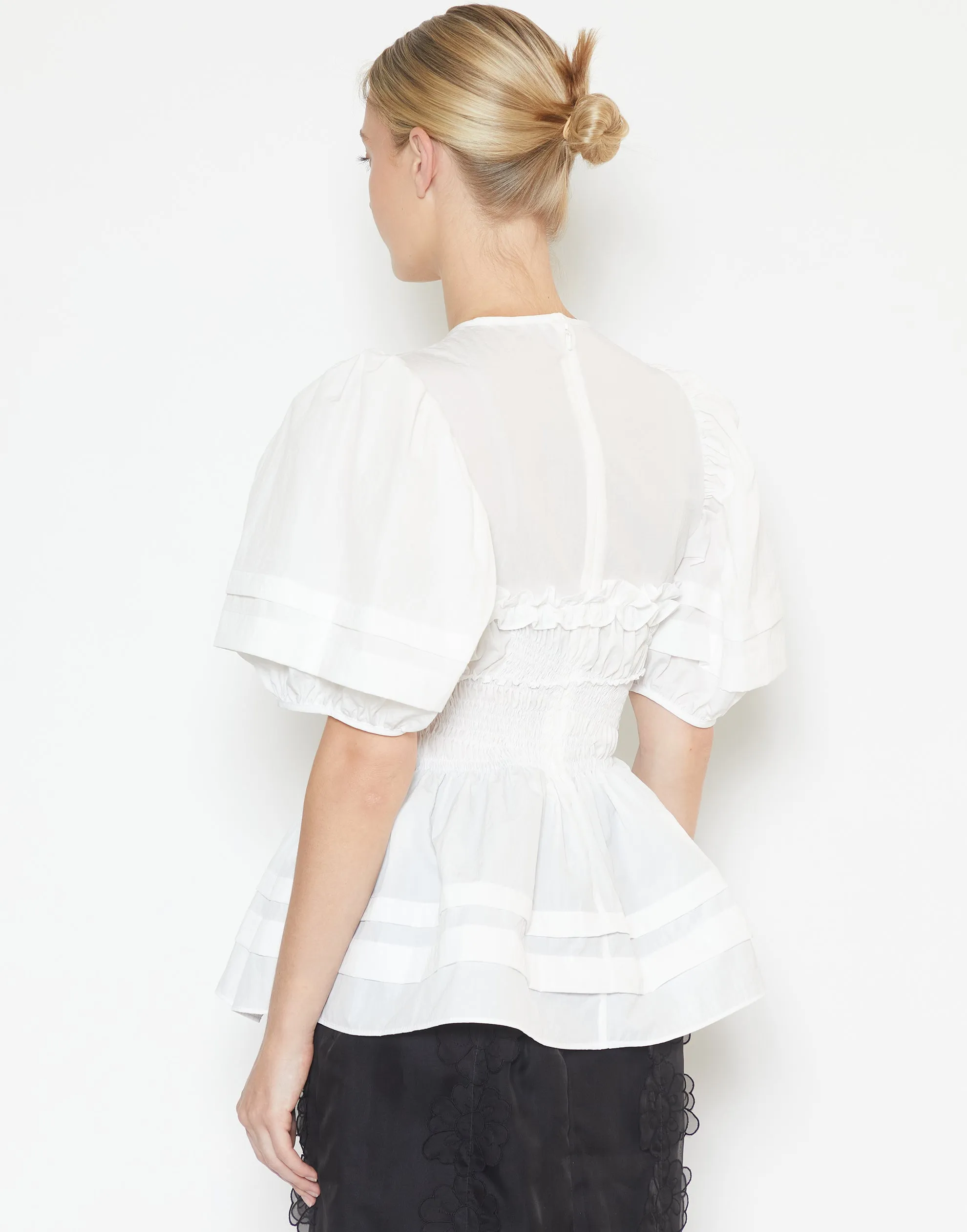 White Recycled Taffeta Onessa Top