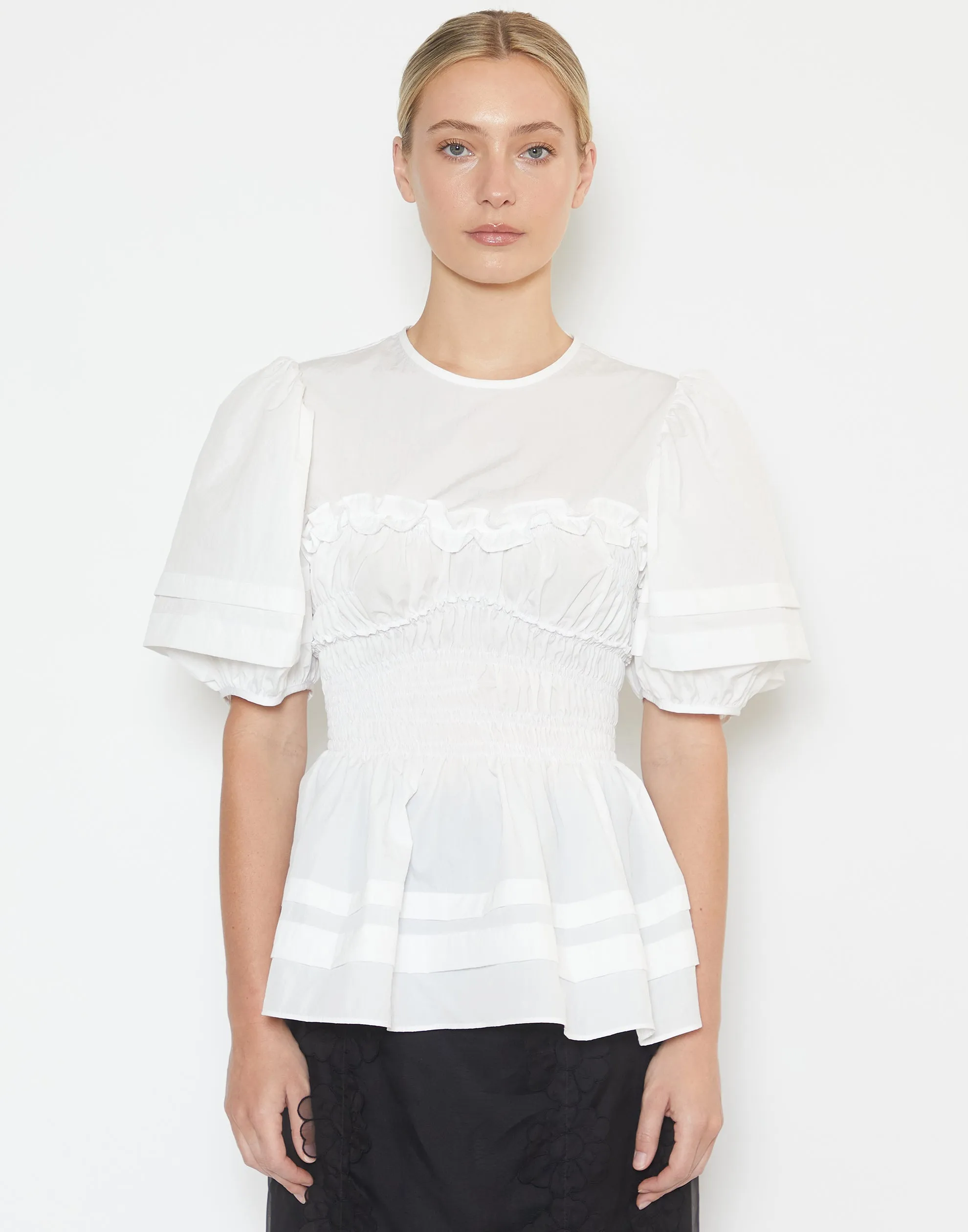 White Recycled Taffeta Onessa Top