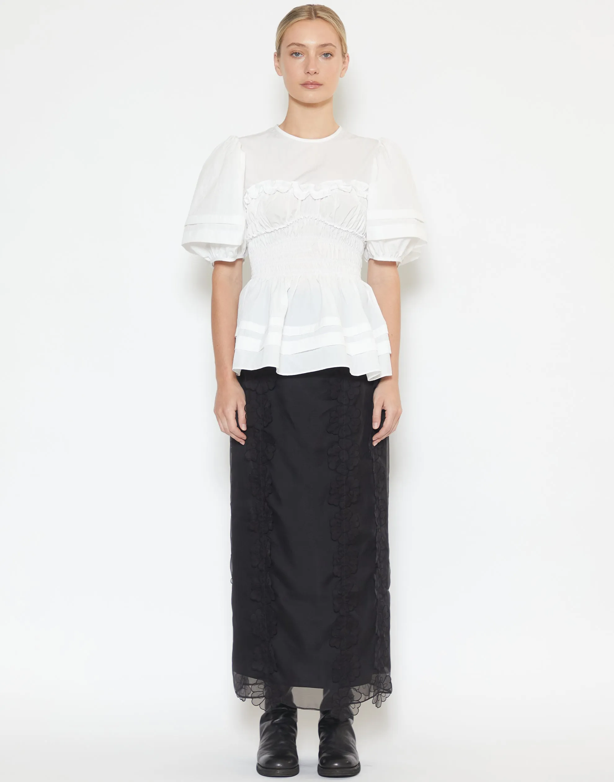 White Recycled Taffeta Onessa Top