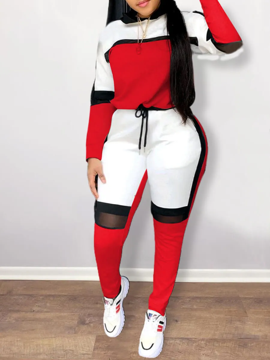 Women Patchwork Elastic Tracksuit