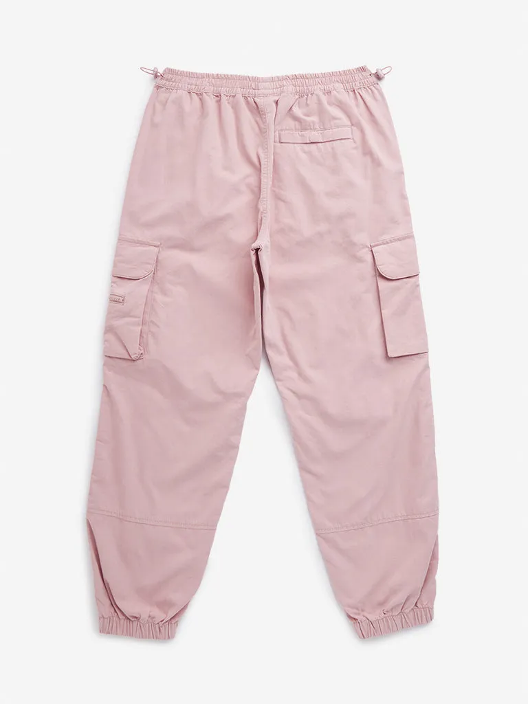 Y&F Kids Pink Cargo-Style Mid-Rise Joggers