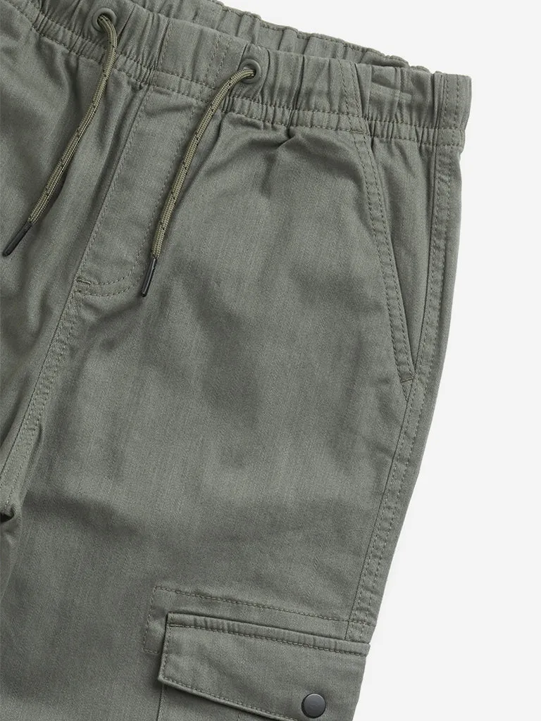 Y&F Kids Sage Cargo-Style Mid-Rise Cotton Joggers